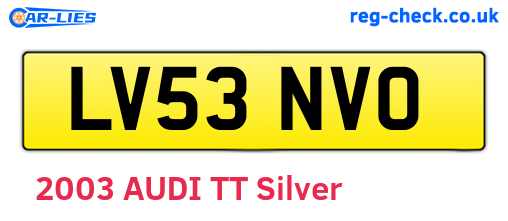 LV53NVO are the vehicle registration plates.