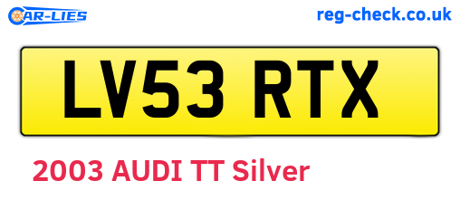 LV53RTX are the vehicle registration plates.