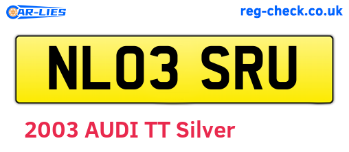 NL03SRU are the vehicle registration plates.