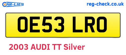 OE53LRO are the vehicle registration plates.
