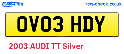 OV03HDY are the vehicle registration plates.