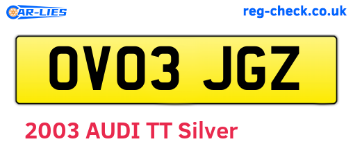 OV03JGZ are the vehicle registration plates.