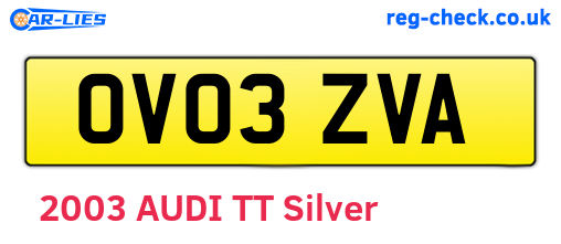 OV03ZVA are the vehicle registration plates.