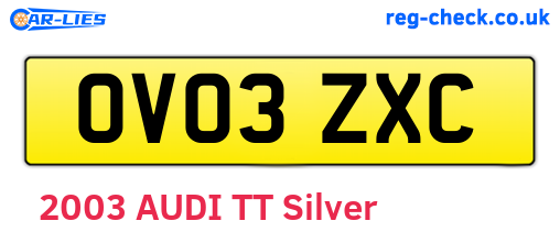 OV03ZXC are the vehicle registration plates.