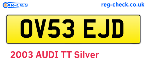 OV53EJD are the vehicle registration plates.