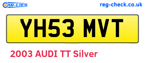 YH53MVT are the vehicle registration plates.