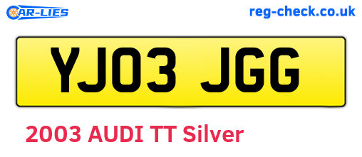 YJ03JGG are the vehicle registration plates.