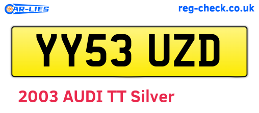 YY53UZD are the vehicle registration plates.