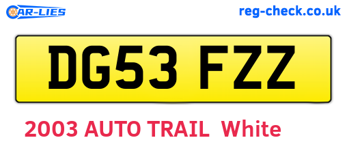 DG53FZZ are the vehicle registration plates.