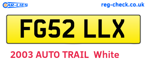 FG52LLX are the vehicle registration plates.