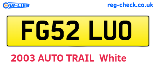 FG52LUO are the vehicle registration plates.