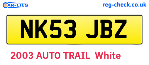 NK53JBZ are the vehicle registration plates.