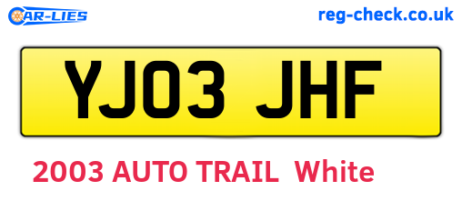 YJ03JHF are the vehicle registration plates.