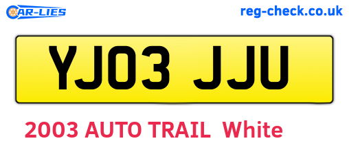 YJ03JJU are the vehicle registration plates.