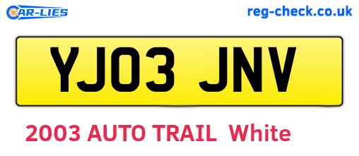 YJ03JNV are the vehicle registration plates.