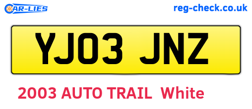 YJ03JNZ are the vehicle registration plates.