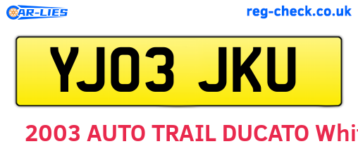 YJ03JKU are the vehicle registration plates.