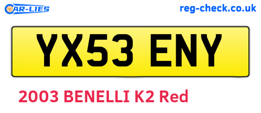 YX53ENY are the vehicle registration plates.