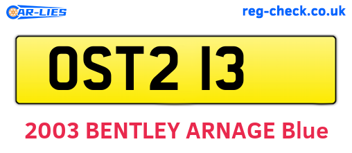 OST213 are the vehicle registration plates.