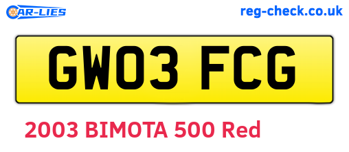 GW03FCG are the vehicle registration plates.
