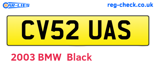 CV52UAS are the vehicle registration plates.