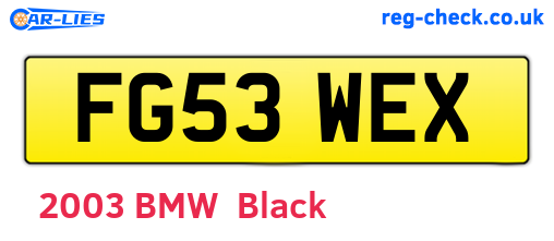 FG53WEX are the vehicle registration plates.