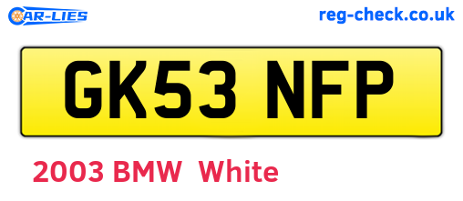GK53NFP are the vehicle registration plates.