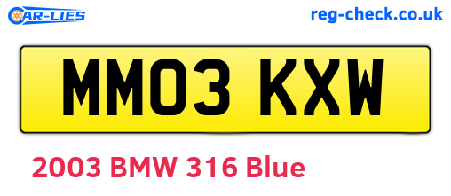 MM03KXW are the vehicle registration plates.