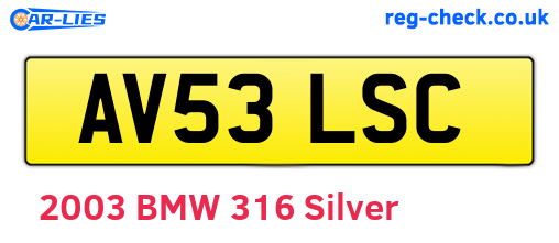 AV53LSC are the vehicle registration plates.