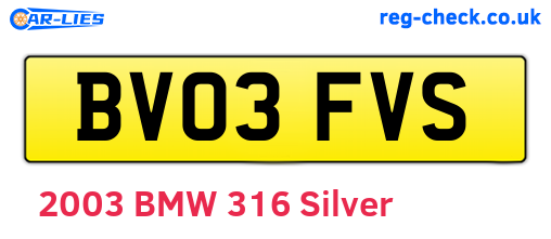 BV03FVS are the vehicle registration plates.