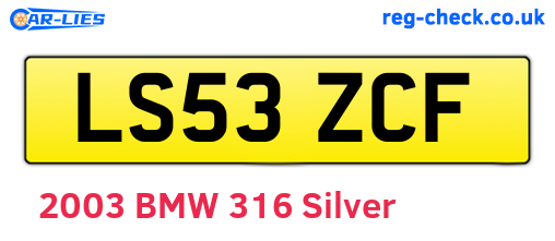 LS53ZCF are the vehicle registration plates.
