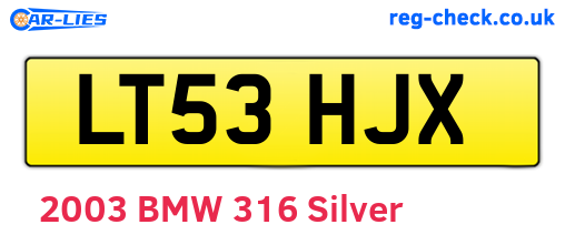 LT53HJX are the vehicle registration plates.