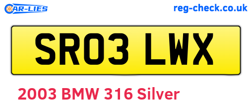 SR03LWX are the vehicle registration plates.