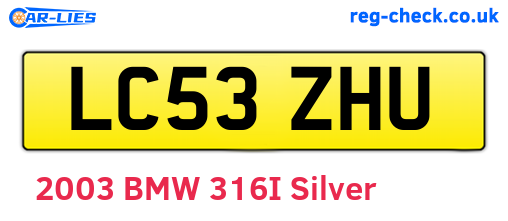 LC53ZHU are the vehicle registration plates.