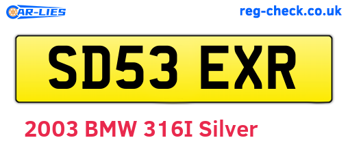 SD53EXR are the vehicle registration plates.