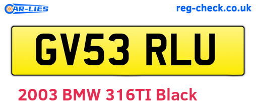 GV53RLU are the vehicle registration plates.