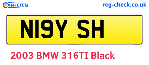 N19YSH are the vehicle registration plates.