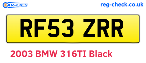 RF53ZRR are the vehicle registration plates.