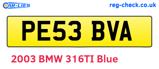 PE53BVA are the vehicle registration plates.