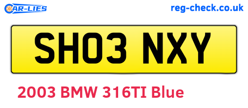 SH03NXY are the vehicle registration plates.