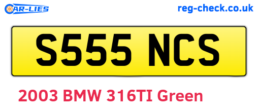S555NCS are the vehicle registration plates.