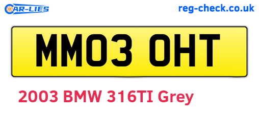 MM03OHT are the vehicle registration plates.