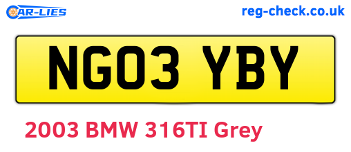 NG03YBY are the vehicle registration plates.