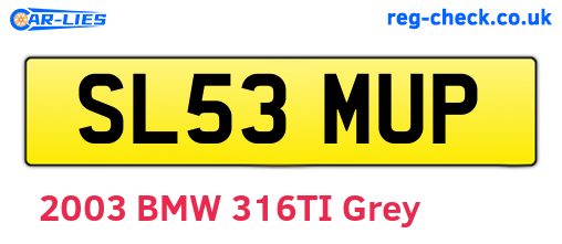 SL53MUP are the vehicle registration plates.