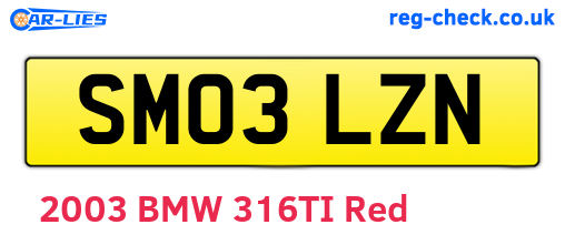 SM03LZN are the vehicle registration plates.