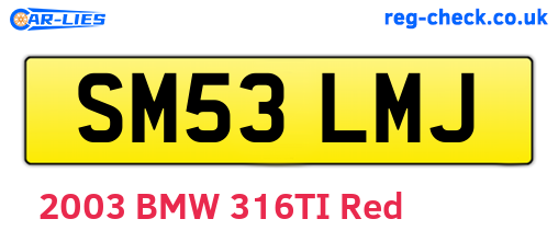SM53LMJ are the vehicle registration plates.