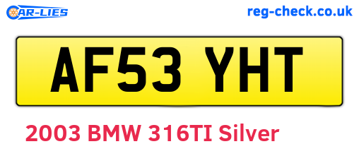 AF53YHT are the vehicle registration plates.