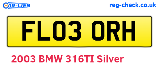 FL03ORH are the vehicle registration plates.