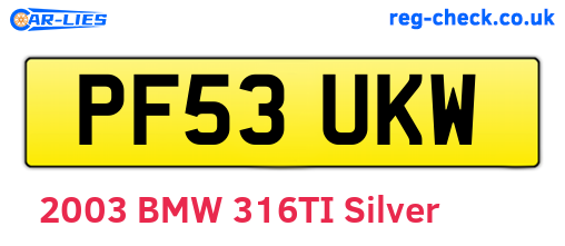 PF53UKW are the vehicle registration plates.