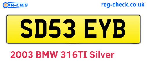 SD53EYB are the vehicle registration plates.